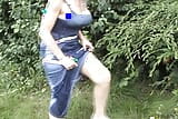 Short haired lady from France eating cum in the woods snapshot 1