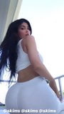 Reality slut 'Kylie J.' in tight white pants and sports bra snapshot 3