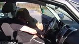 Sexy German Slave girl blows a cock on the highway snapshot 9