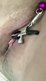 I put clamps on my pussy to please my lover snapshot 1