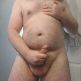 Fat boy in a thong edging and denying snapshot 10