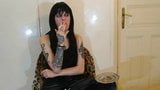 Sexy goth domina smoking pt1 HD snapshot 4