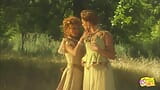 Another Two Blonde Lesbian Friends Are Getting Busy Eating Each Other Outdoors in Retro Fashion snapshot 4