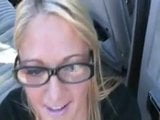 Blonde Blonde Blowjob im Freien &amp; massive Gesichtsbesamung snapshot 2