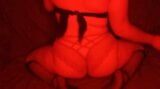 turned on the red mode on the lamp and started shooting in underwear and stockings on the crib to the music snapshot 7