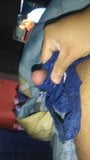 Handjob with   sister's beautiful blue panties snapshot 1