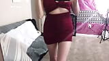 Selfie Mirror Striptease dress negru din dantelă chiloți tanga tachinând-o pe Mia Nyx snapshot 7