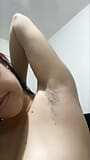 Arab with hairy armpits, hairy anus and hairy vagina masturbates and then gets her hairs waxed live snapshot 3