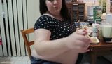 Stuffing turns obese girl's stomach into a bimp snapshot 11