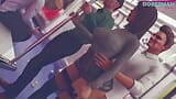 DobermanStudio Linda com bunda gostosa infiel engolindo o pau grande de seu amante na frente de seu namorado corno no metrô snapshot 14