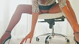 smoking and showing my pussy in tights and high heels at the office snapshot 7