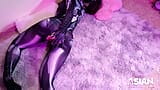 Asian Spidergirl in tight suit creampied. Special Halloween! snapshot 3