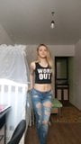 Blond beaty in jeans snapshot 7