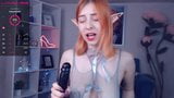 Ava the busty elf sucks dildo and licks nipple snapshot 6