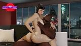 Catwomen getting dark boner breeded in a cowgirl pose snapshot 16