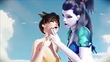 Overwatch Sex Beach: intens neuken op het strand (pijpbeurt, Widowmaker vs Tracer, 3D porno NSFW) Ent_Duke snapshot 9