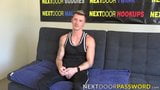 Gay with athletic body and abs interviewed for solo jerk off snapshot 8