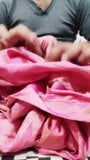 Dick head rub with pink shaded satin silky salwar of neighbour (24) snapshot 11