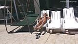 Sexy Russian milf Kalisy masturbating by the pool snapshot 1