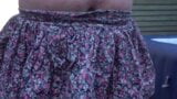 British Wife in the hot summer shade in Miniskirt and Bra snapshot 3