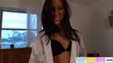 BrookeSkye Tie striptease showing petite body snapshot 11