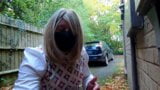 kelly cd horny driveway wank in white shirt dress stockings snapshot 1