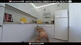 Solo blonde Cindy Key fucks her pussy with the toy on a kitchen in VR. snapshot 4