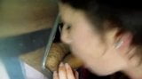 Hot wifes blows strangers in a glory hole booth snapshot 16