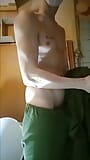 Hot striptease, masturbation and a broken hole in the bathroom from a young sexy guy in a cancer pose (PART 1)! snapshot 2