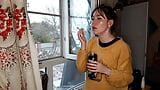 stepsister smokes a cigarette and drinks alcohol snapshot 12