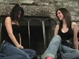 Two sisters farting in jeans snapshot 8