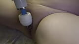 Nympho wife edges & goons with magic wand on her pierced pussy snapshot 2