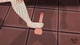 Sexy Neko Cat Girl in fishnet stockings footjob snapshot 5