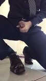 Suited gay cums on his shoe snapshot 9