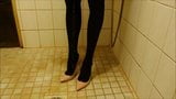 Pissing in pink stiletto high heels and nylons snapshot 5