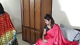 Two unsatisfied house wife met and made a superb lesbo session with all dirty talk in Hindi snapshot 1