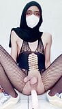 Asiatische Hijab Sissy Dildo reiten Anal-Training snapshot 14