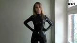 Stunning blonde in black latex catsuit snapshot 14