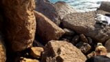 Kongkek di pantai - saya mengongkek remaja di tengah-tengah batu semasa dia merintih kuat! snapshot 3