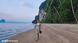 Kencing di cangkerang pantai sudut pandangan dekat snapshot 3