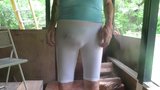 Spandex and tight visible sissy panties. snapshot 2