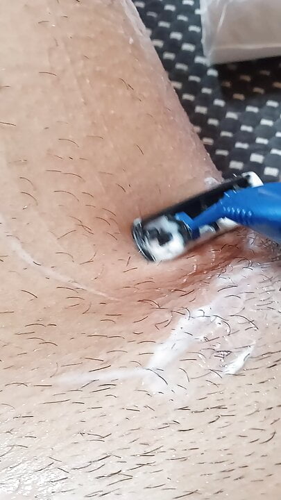 shaving my penis hair in the bathroom