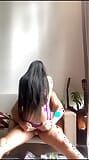 Sexy sissy boy with transparent lingerie skirt long hair  get fuck in face off position snapshot 17