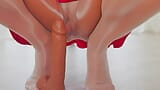 wet pussy in shiny pantyhose riding a dildo snapshot 12