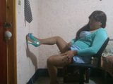 Cum in aqua dress and heels. snapshot 15