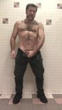 RESTROOM HJ: Hairy Daddy Strips To Shoot CUM FOUNTAIN Pt. 2 snapshot 2