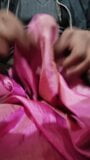 Dickhead rub with pink shaded satin silky salwar of neighbour bhabhi (39) snapshot 10