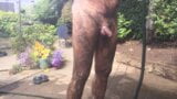Naked gardening. Watering, muddy play and cold shower snapshot 14
