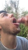 Eating cum outdoors snapshot 3