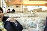 She lets him play with her pussy in restorant snapshot 1